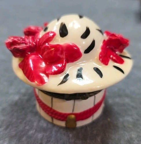 Vintage Porcelain Garden Trinket Box French Langone.