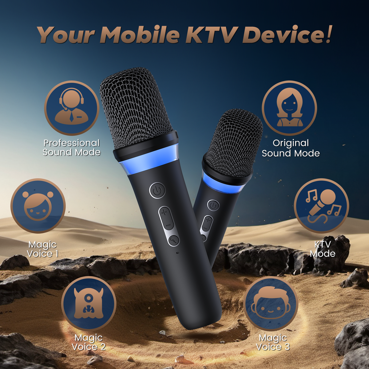 JYX D51-T Portable Bluetooth Karaoke Machine Dual Wireless Mics