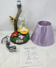 NOS Disney Vintage Tinkerbell In A Garden With Music And Dancing 19” Lamp Tested