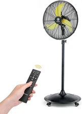 FUGOO 20" Quiet Oscillating Pedestal Fan Remote All Sealed BLDC Motor 4-Speed