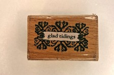 "Glad Tidings" Rubber Stamp from Scrappy Cat, Christmas Collection 2011