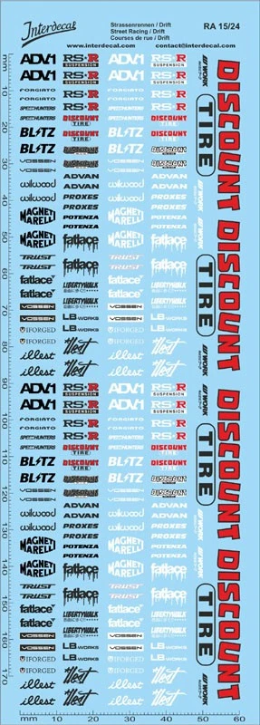 Courses de Rue JDM 15 1/24 Décalcomanies 160x50mm INTERDECAL - Photo 1/1
