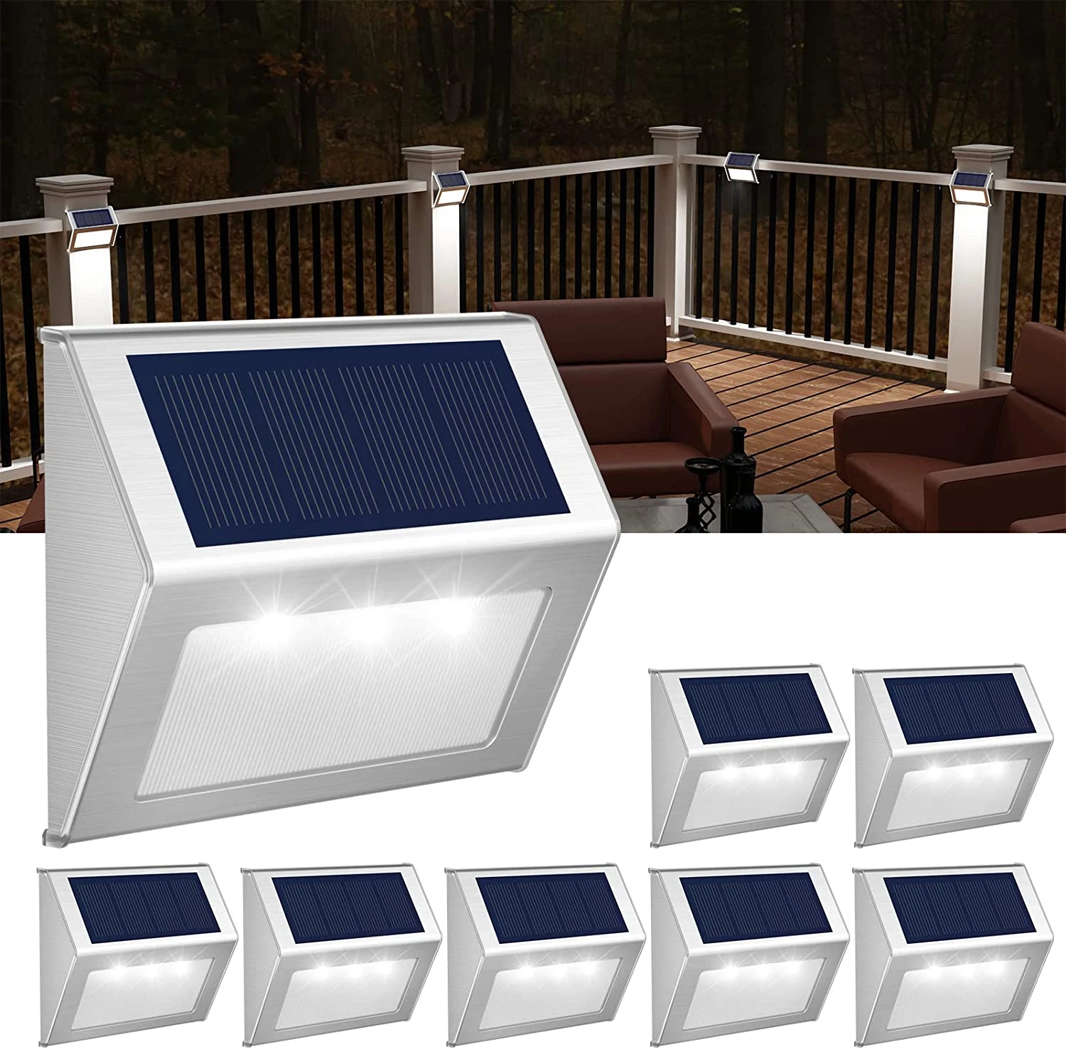 Solar Lights Outdoor for Deck,Waterproof Solar Garden Lights Decorative outside