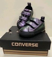 Converse Shoes Infant Size 3 Metallic Purple and Black NIB Adorable Shoes