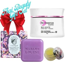 Gift Set Skincare Travel Bio Tanaka Day Cream Herbal Soap Lip Balm Thai Beauty