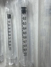 1ml Syringe Only, Luer Lock Tip, Sterile Without Needle,  Exel #26050, 100/Box.