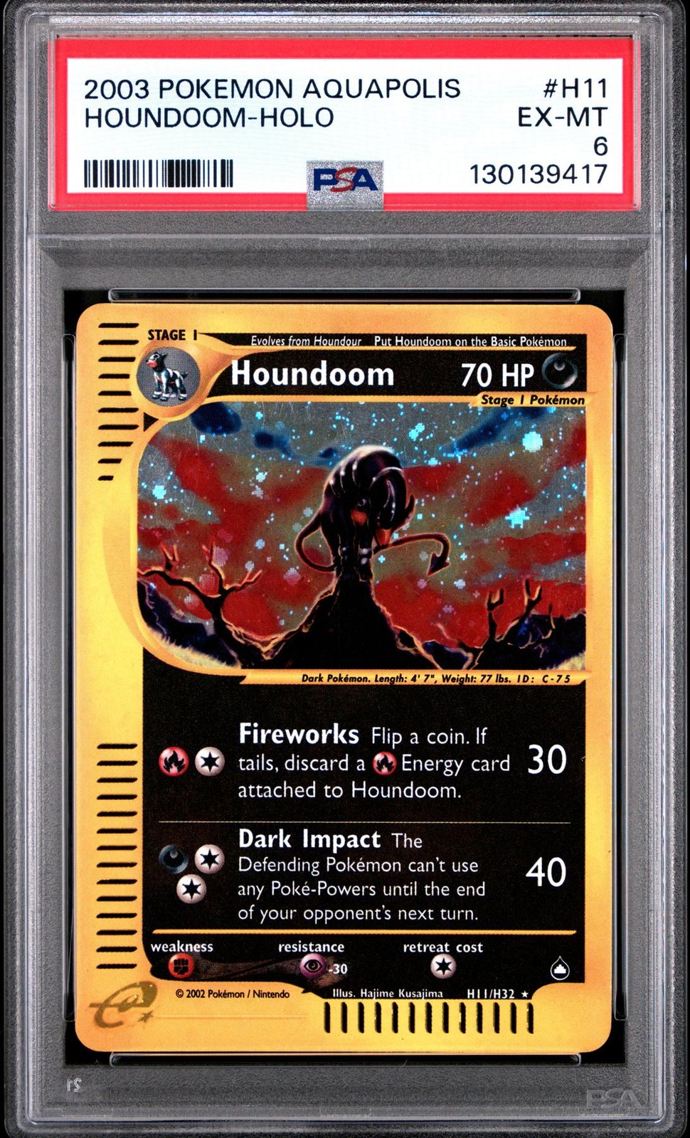 Pokemon Aquapolis Houndoom H11/H32 PSA 6