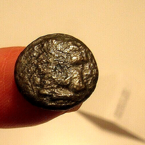 RARE GREECE BRONZE COIN ELEPHANT REV.450BC. VERY FINE CONDITION