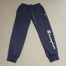 Champion Boys Navy Blue Fleece Joggers Sweatpants Script Logo Size L 12