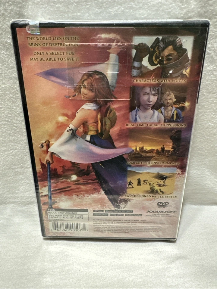 Final Fantasy X 10 PlayStation 2 PS2 Factory Sealed BLACK LABEL New Rare Y-FOLD - Image 2 of 4