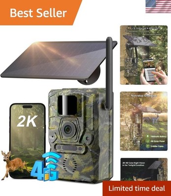 Remote Access 4G Solar Trail Camera - Motion Detection & 2-Way Audio Features