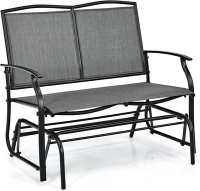 Giantex Patio Glider Benches for Outside, Swing Glider Chair with Steel Frame, 4