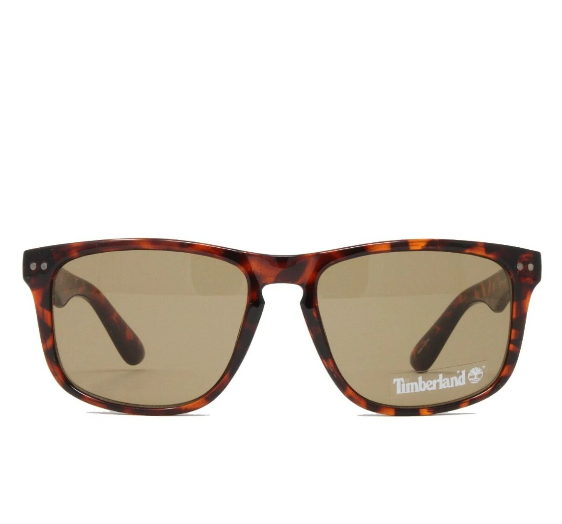 Timberland Sunglasses Men Tortoise Brown Lens 55mm Square Plastic TB7144 52E