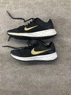Nike Youth Revolution Running Shoes Black With Gold Nike Swoosh Size 4Y — photo 3