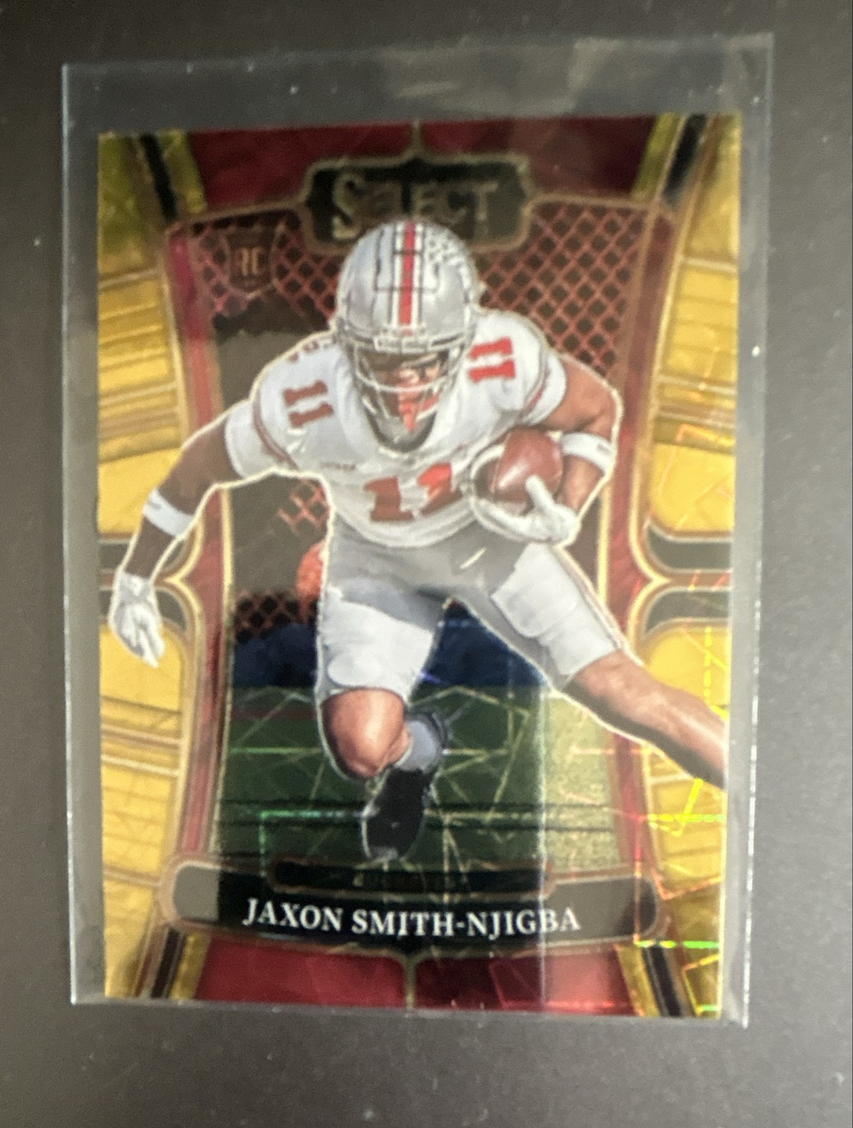 2023 Select Draft Picks - Concourse Jaxon Smith-Njigba #7 Gold Lazer Prizm (RC)
