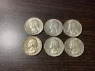 1958 washington quarter's lot of 6 coins -90% silver #118