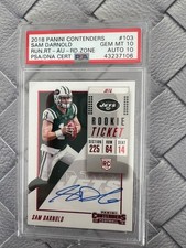 2018 Panini Contenders Red Zone Sam Darnold Rookie Auto PSA 10/10
