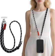 Phone Lanyard with Adjustable Anti-Theft Crossbody Strap, Durable Carabiner Hang