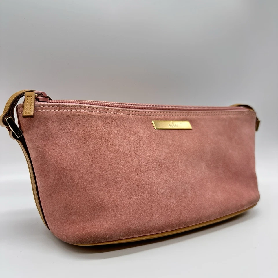 Bolsa de mão Gucci acessório mini bolsa de couro camurça rosa autêntica - Imagem 2 de 4