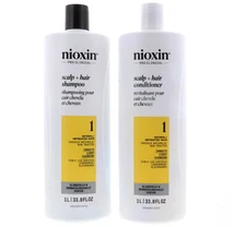 Nioxin System 1 Shampoo + Conditioner 33.8oz Set – For Normal to Thin Hair