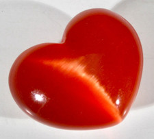 BEAUTIFUL 1.1/8" CINNAMON ORANGE FIBER OPTIC HEART VERY RARE MINT