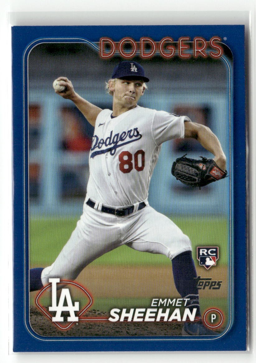 2024 Topps #283 Emmet Sheehan Royal Blue SP RC ROOKIE DODGERS