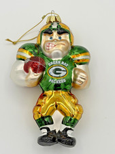 Green Bay Packers NFL Football Player Blown Glass Christmas Ornament