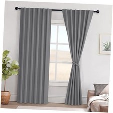 Blackout Curtains 84 inches Long 2 Panels, 52"W x 84"L Pack of 2 Grey