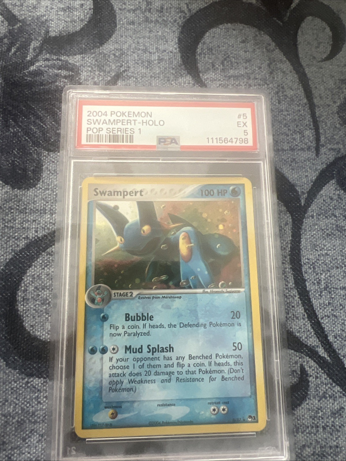 Pokemon Swampert 005/017 Pop Series 1 Cosmos Holo PSA 5