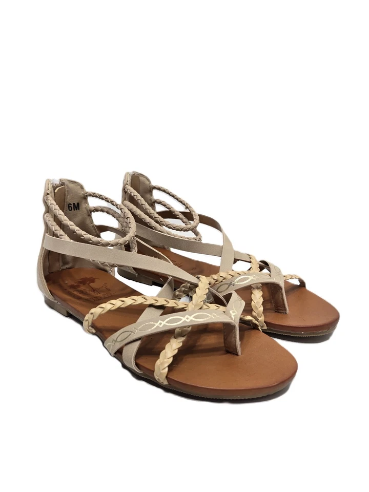 Jellypop Los Angeles California Lummi Strappy Heel Shoes Tan Womens Size 6M - Image 4 of 4