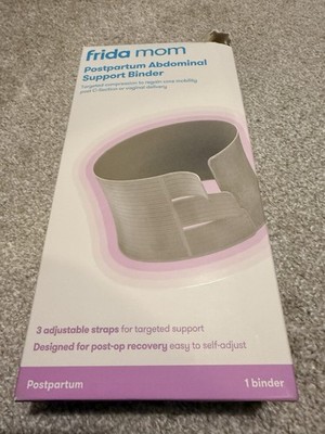 Frida Mom Postpartum Abdominal Support Binder Mesh Adjustable Strap Gray 1 Pack