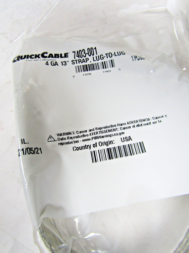 ️NEW QUICK CABLE 4 GAGE BRAIDED GROUND STRAP 7403-001 LUG-TO -LUG 13 ...