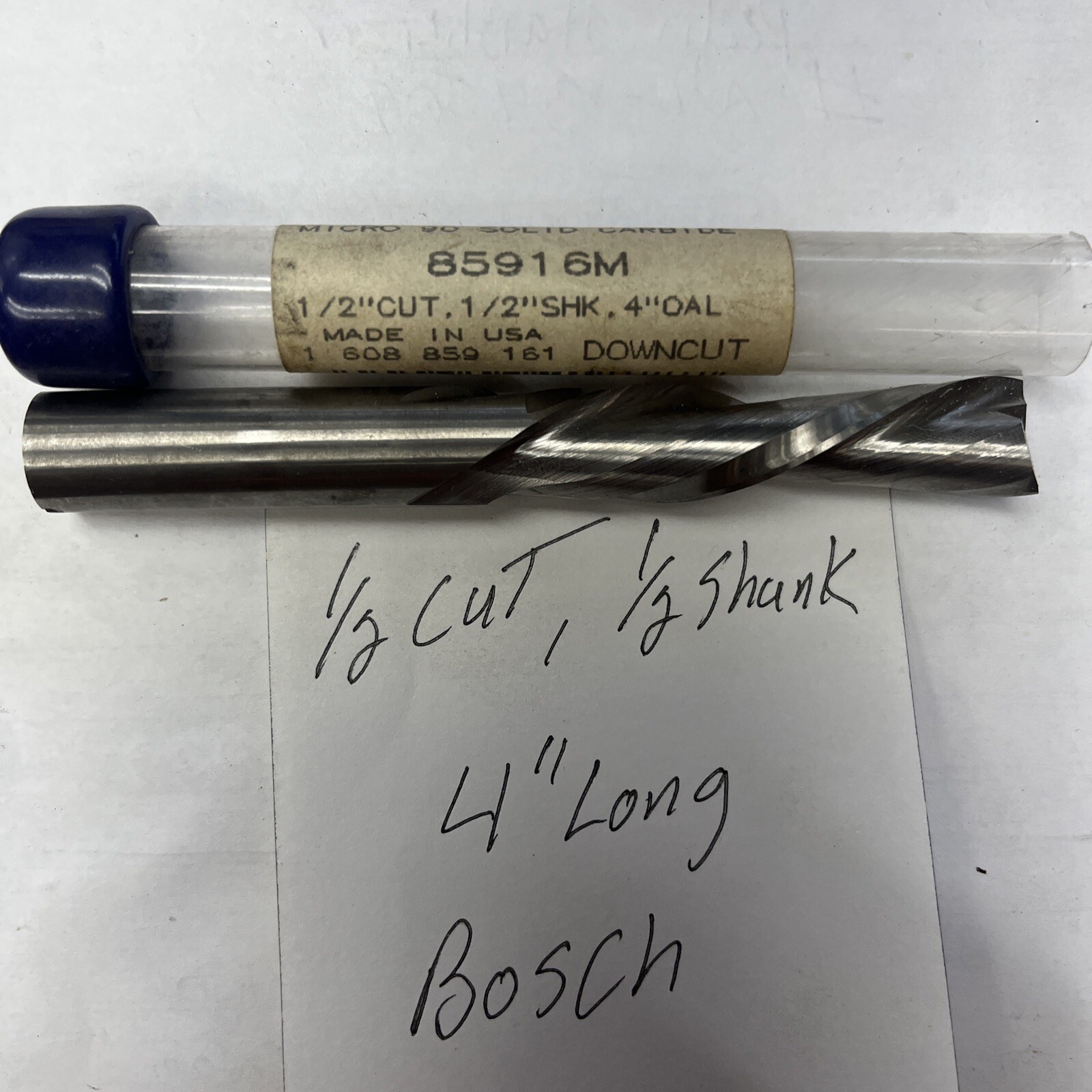 New Bosch 1/2” Cut 1/2” Shank 4” Long. Downcut Hard to find top quality￼