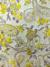 YELLOW GOLD Floral Paisley Brocade Fabric 60 in. Sold By The Yard