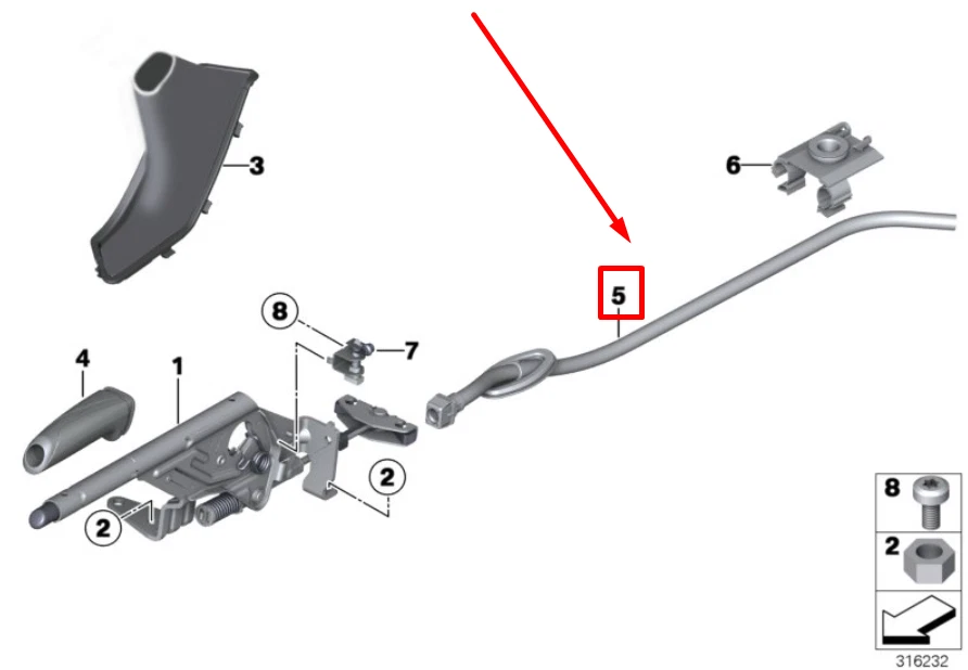 NEW BMW 3 GRAN TURISMO F34 LEFT GUIDE TUBE 6798573 34406798573 