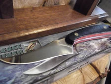 OCOEE RIVER 7" OVERALL SKINNER POLISHED 440 STAINLESS STEEL RED POM HANDLE 