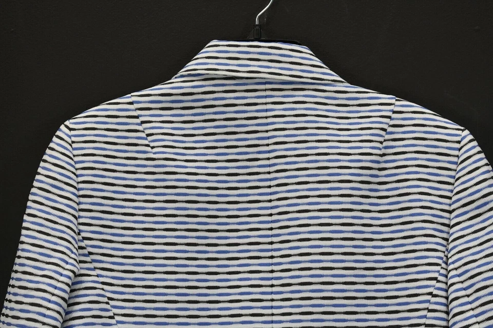 Black Label Evan Picone Womens Multicolor Striped One Button Jacket Blazer 10 - Image 4 of 4