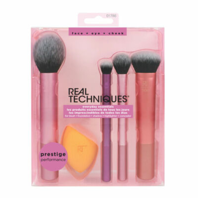 Real Techniques Everyday Essentials Pinsel Set, Gesicht + Auge + Wange.Imperfekte Packung