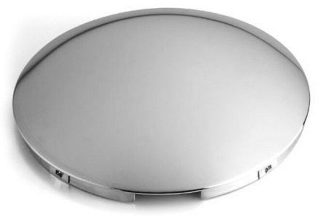 Front Hub Caps for Steel Wheel 5 Even Notches Dome Chrome 7/16" Lip #10514 Pair