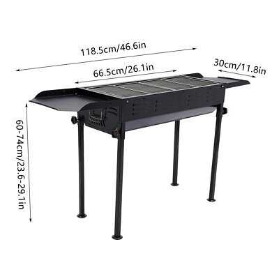 26.1*11.8in Portable Charcoal Grill Camping Picnics Collapsible Barbecue Grill