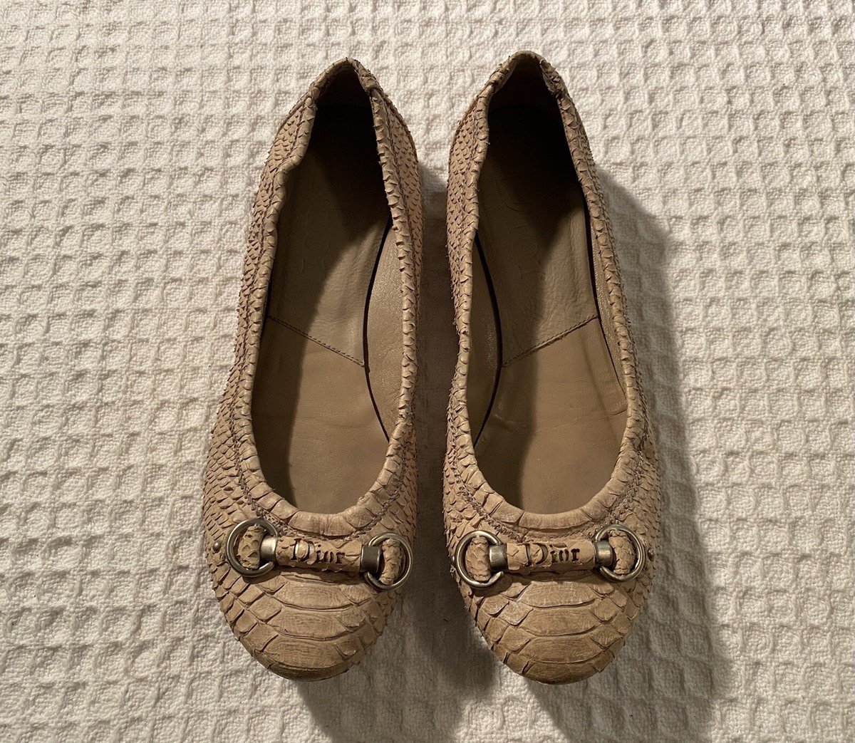 Christian DIOR Python Snake Leather Ballet Ballerina Flats