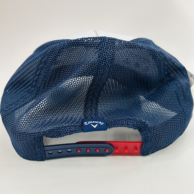 Callaway Golf Mens CG Trucker Mesh Red White Blue Snapback Hat Cap