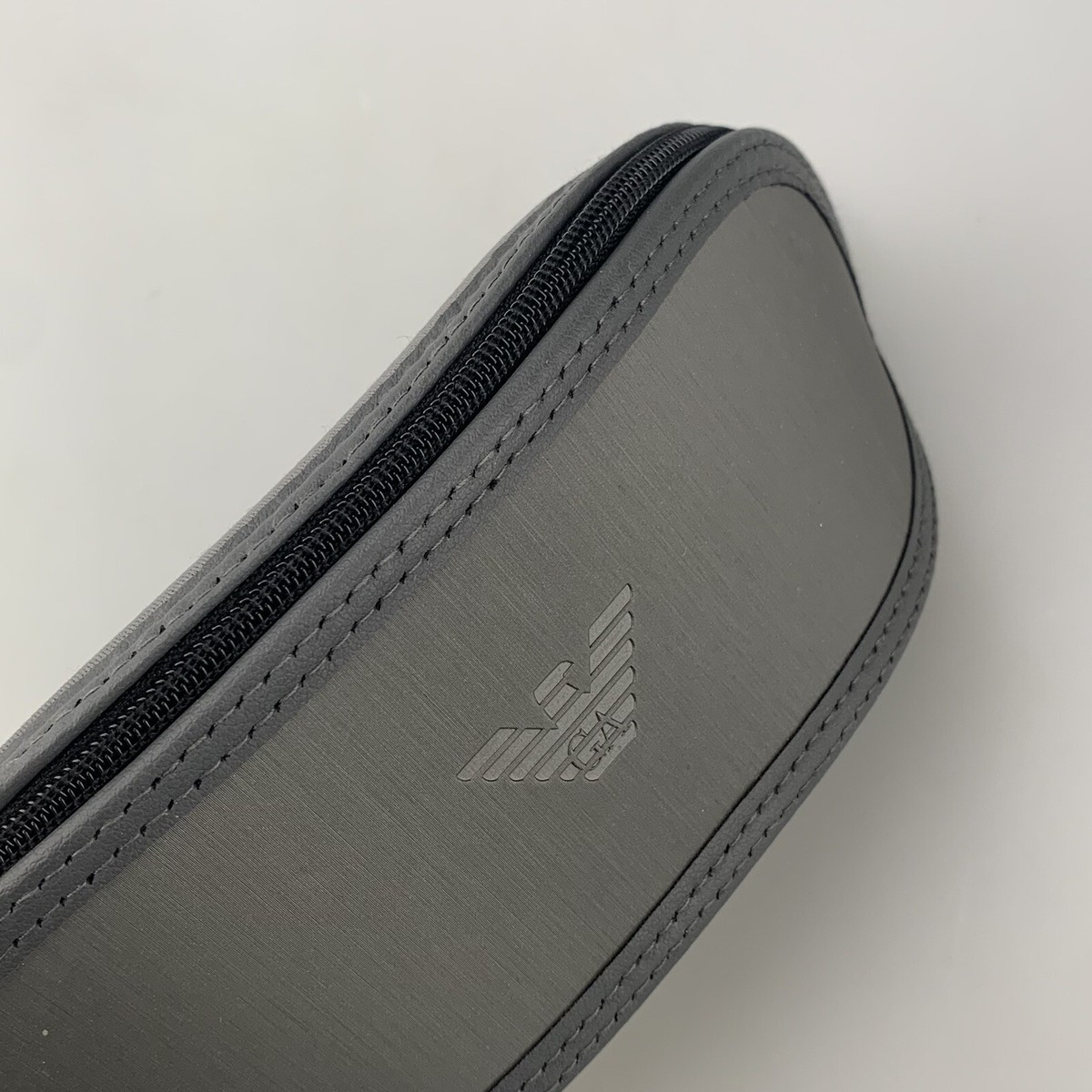 Emporio Armani Sunglasses Case Only Grey Softcase Zip Medium 