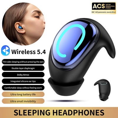 Bluetooth 5.4 Kopfhörer In-Ear Unsichtbarer Schlaf Kopfhörer Mini Sport Ohrhörer