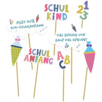 8X Spieß Party Picker Schulanfang Einschulung SchultüTe Schulkind Abc 123 Motiv