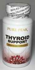 Pure Peak Advanced Thyroid Support Supplement - 60 Capsules - Exp 06/2026