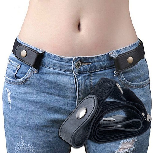 Buckle-Free Belt Comfortable Stretch Elastic Waist Belt Invisible Belt for Jeans - Picture 2 of 11