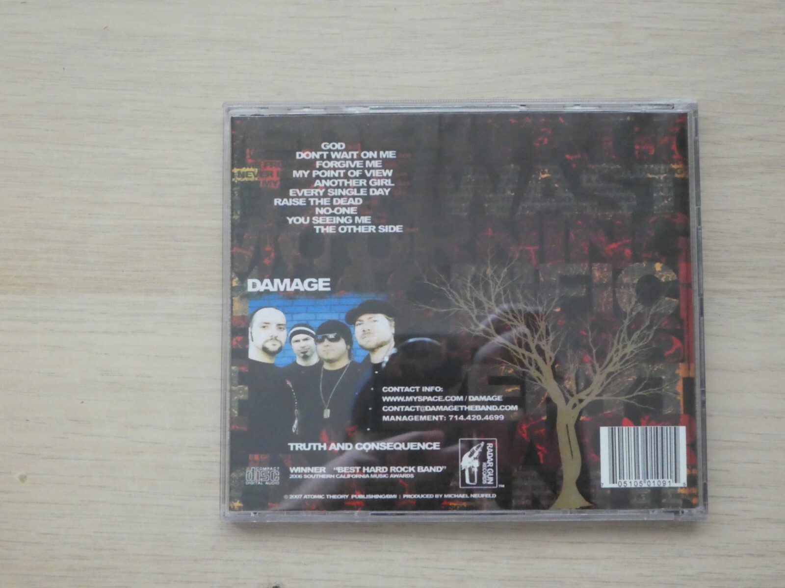 Truth & Consequence Damage CD 2008 Hard Rock Rare CD-R