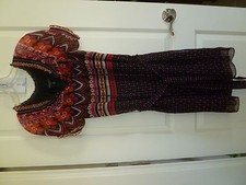 Nine west  Size 6  multicolor  100% Silk short  Sleeves Dress