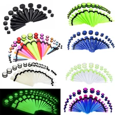 Ear Stretching Kit Expander Ear Gauge Tapers Ear Plugs Acrylic Set Lot 14G-00G